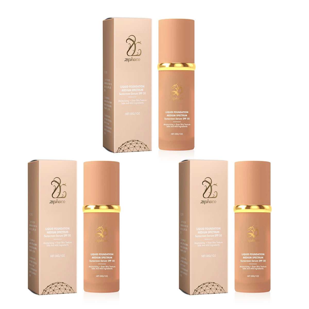 Zephoco Color Changing Liquid Foundation Waterproof Sweatproof SPF50+ High Coverage Flawless Complexion Concealer Long Lasting Base Makeup - AliExpress 66