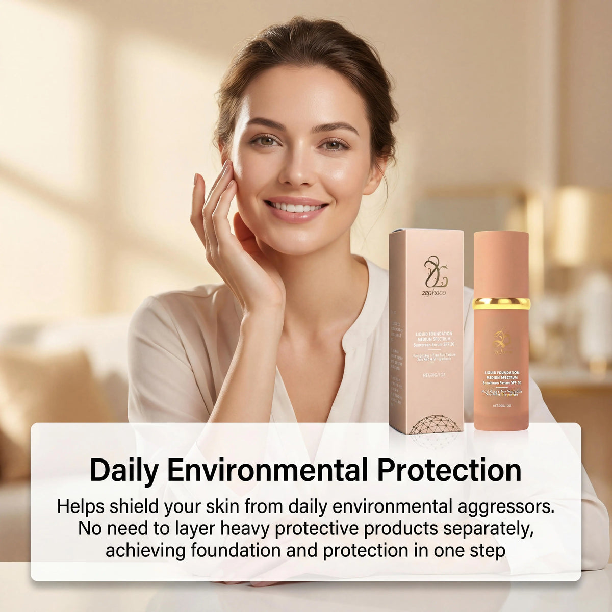Zephoco Color Changing Liquid Foundation Waterproof Sweatproof SPF50+ High Coverage Flawless Complexion Concealer Long Lasting Base Makeup - AliExpress 66