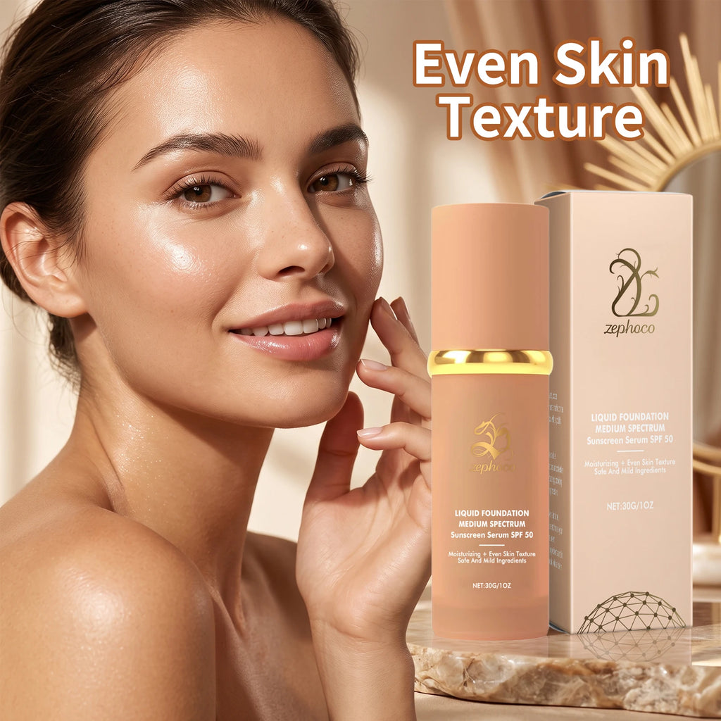 Zephoco Color Changing Liquid Foundation Waterproof Sweatproof SPF50+ High Coverage Flawless Complexion Concealer Long Lasting Base Makeup - AliExpress 66
