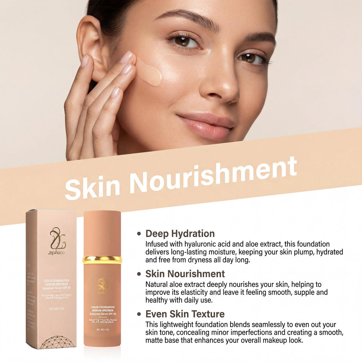 Zephoco Color Changing Liquid Foundation Waterproof Sweatproof SPF50+ High Coverage Flawless Complexion Concealer Long Lasting Base Makeup - AliExpress 66