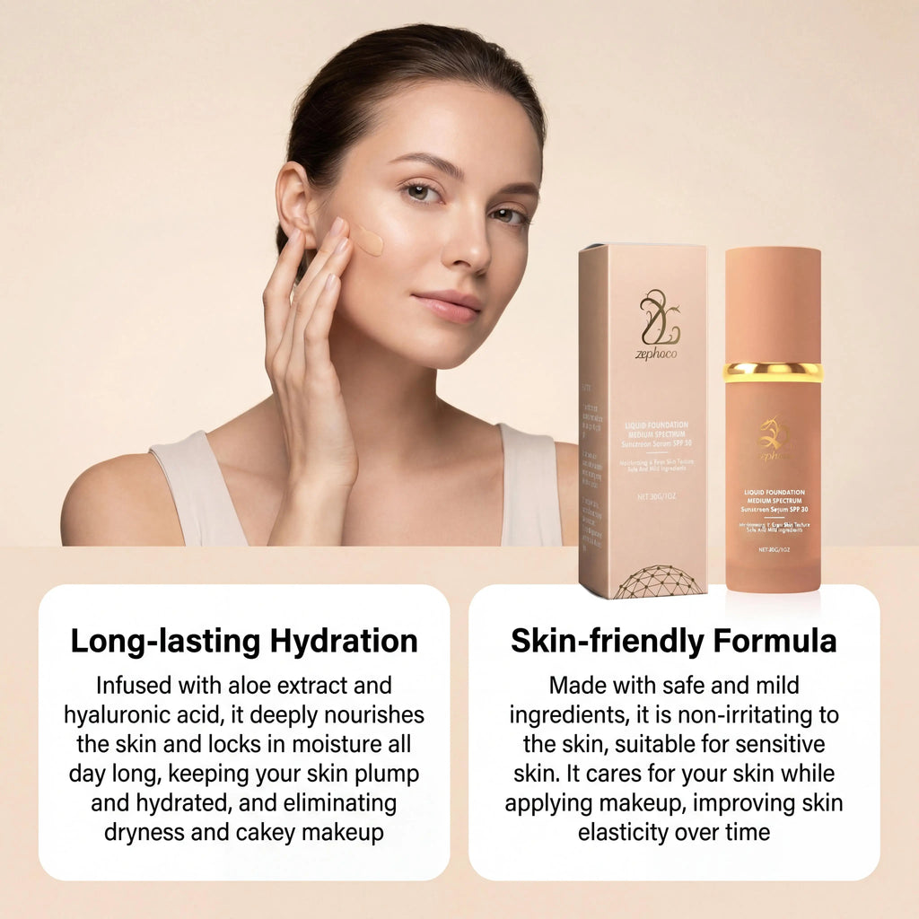 Zephoco Color Changing Liquid Foundation Waterproof Sweatproof SPF50+ High Coverage Flawless Complexion Concealer Long Lasting Base Makeup - AliExpress 66