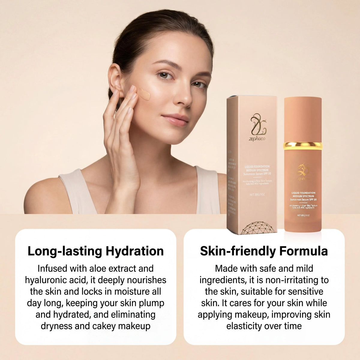 Zephoco Color Changing Liquid Foundation Waterproof Sweatproof SPF50+ High Coverage Flawless Complexion Concealer Long Lasting Base Makeup - AliExpress 66