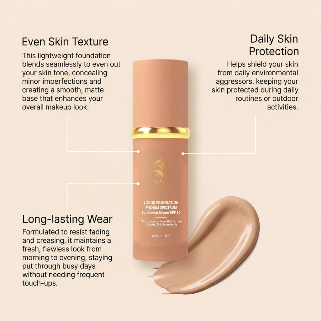 Zephoco Color Changing Liquid Foundation Waterproof Sweatproof SPF50+ High Coverage Flawless Complexion Concealer Long Lasting Base Makeup - AliExpress 66