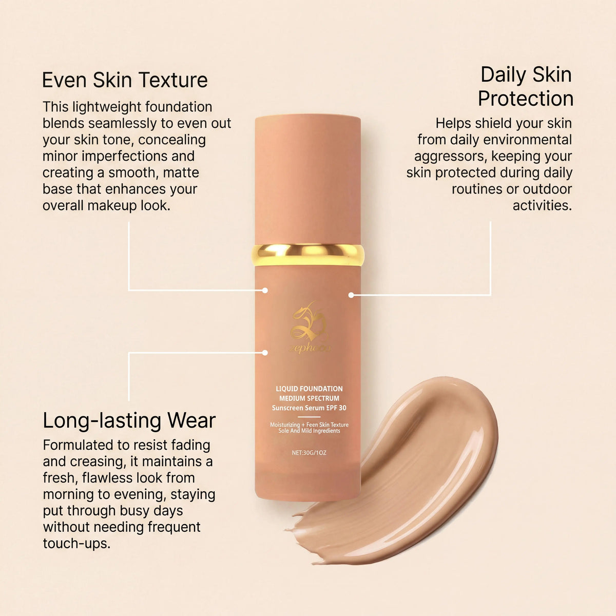 Zephoco Color Changing Liquid Foundation Waterproof Sweatproof SPF50+ High Coverage Flawless Complexion Concealer Long Lasting Base Makeup - AliExpress 66