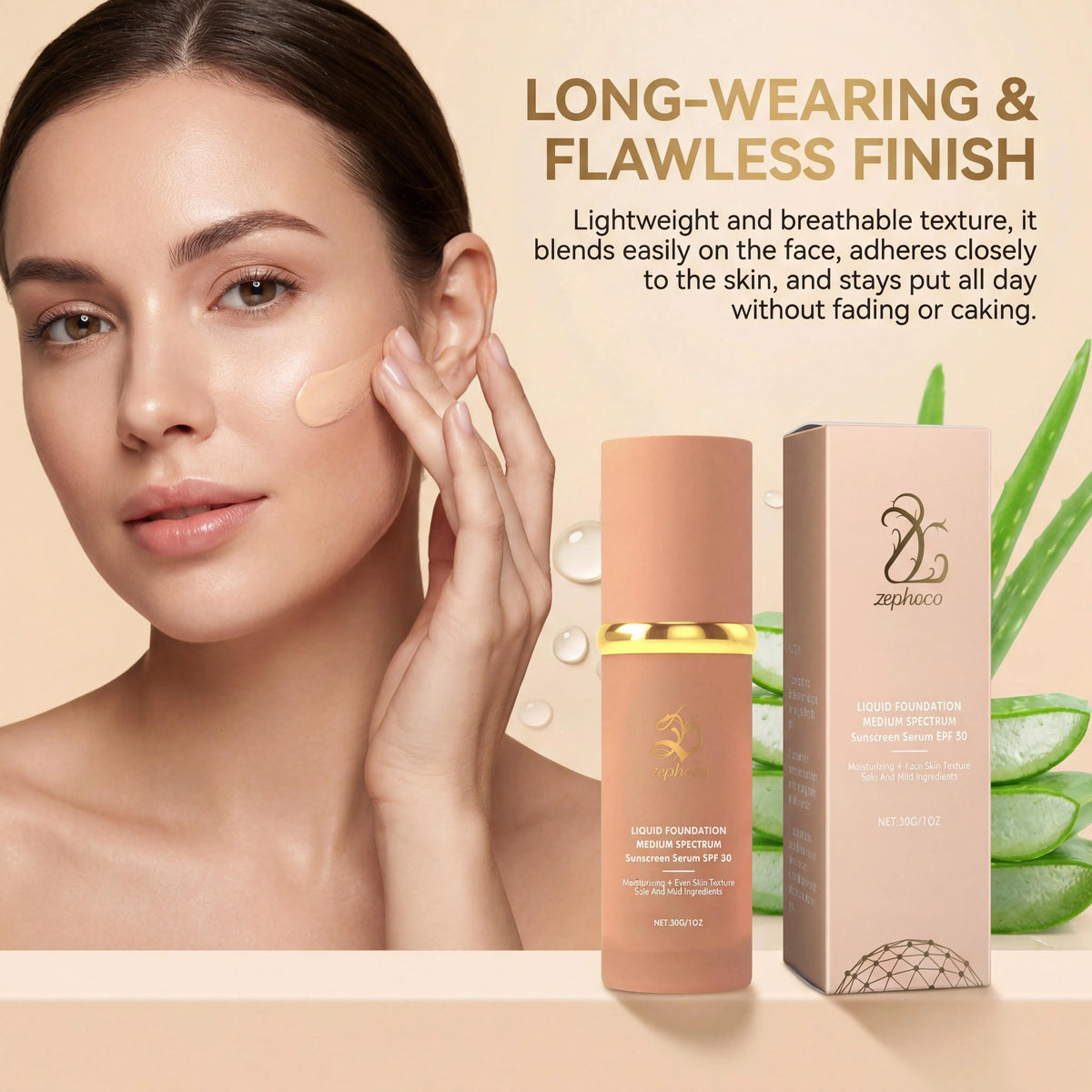 Zephoco Color Changing Liquid Foundation Waterproof Sweatproof SPF50+ High Coverage Flawless Complexion Concealer Long Lasting Base Makeup - AliExpress 66