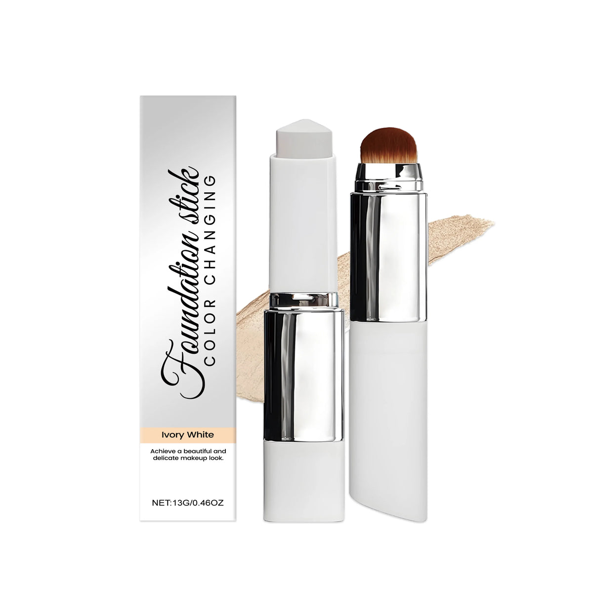 Korean Dual Head Color Changing Foundation Stick 2-in-1 Lightweight High Coverage All Skin Types Portable Foundation Concealer