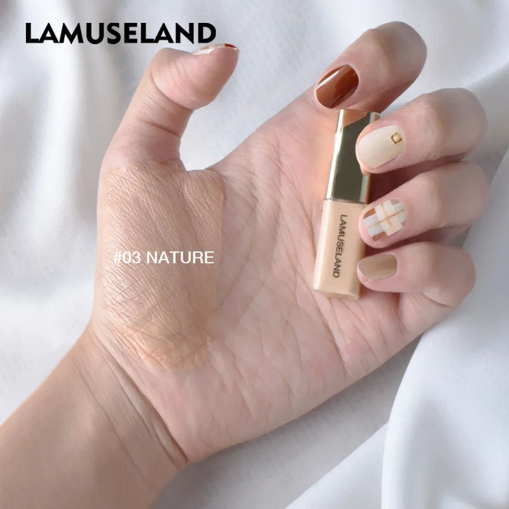 LAMUSELAND Face Concealer & Base 4 Colors Full Coverage Liquid Concealer Scars Dark Circles Acne Suit for All Skin Facial Makeup