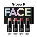 4-Pack CC Sticks Long-Lasting Highlighter Blush Contour Waterproof Makeup Sticks Ideal for Beginners Women Shiny Look Multifunct
