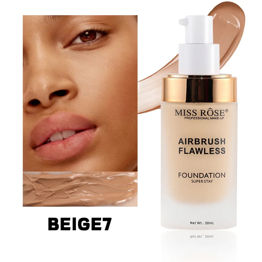 MISS ROSE Matte Full Coverage Concealer Foundation Cream Natural Hydrating Moisturizing Formula Long Lasting Oil Control Makeup
