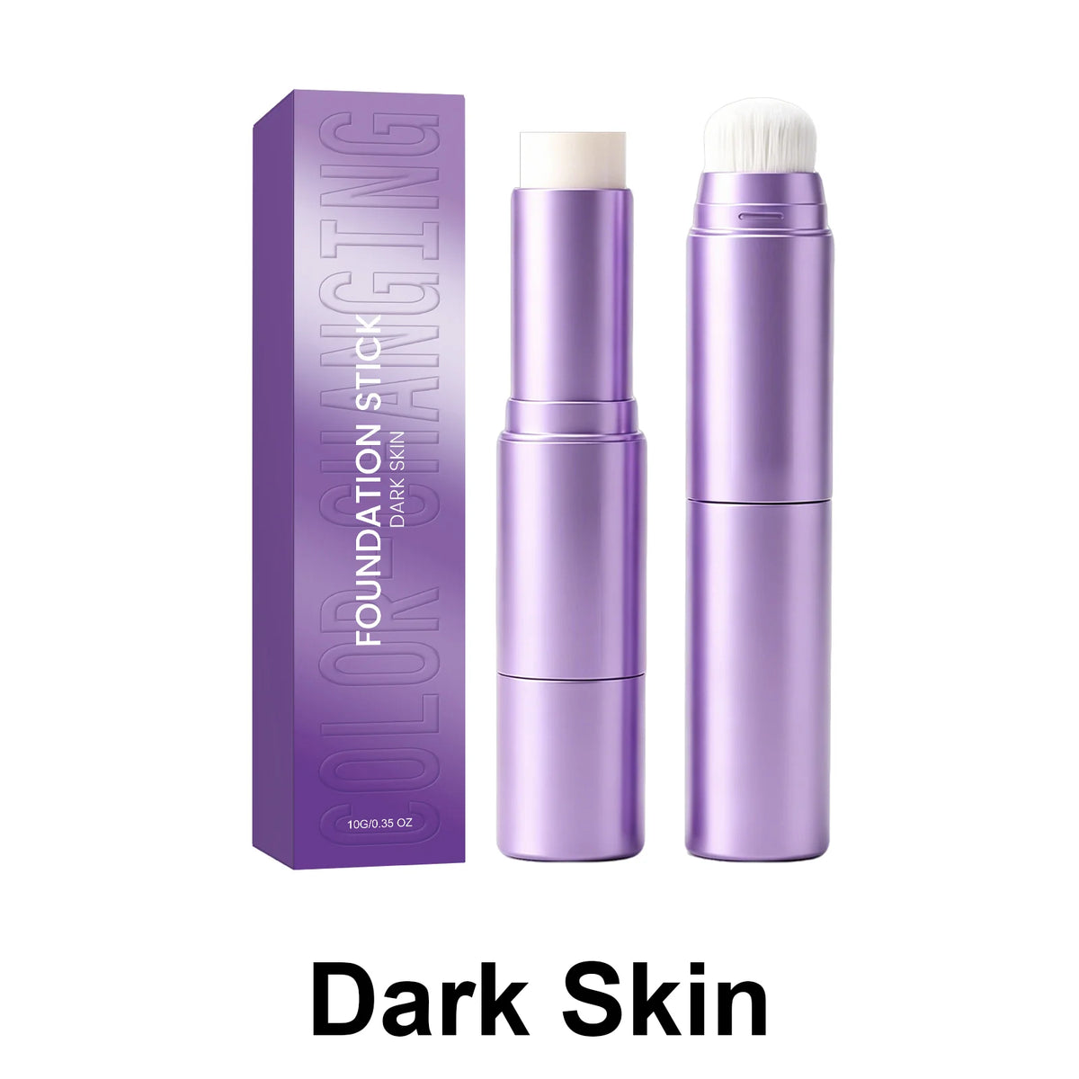2 in 1 Color Changing Foundation Stick With Brush Ivory White Natural Color Dark Skin Tone Full Coverage Concealer Base Makeup
