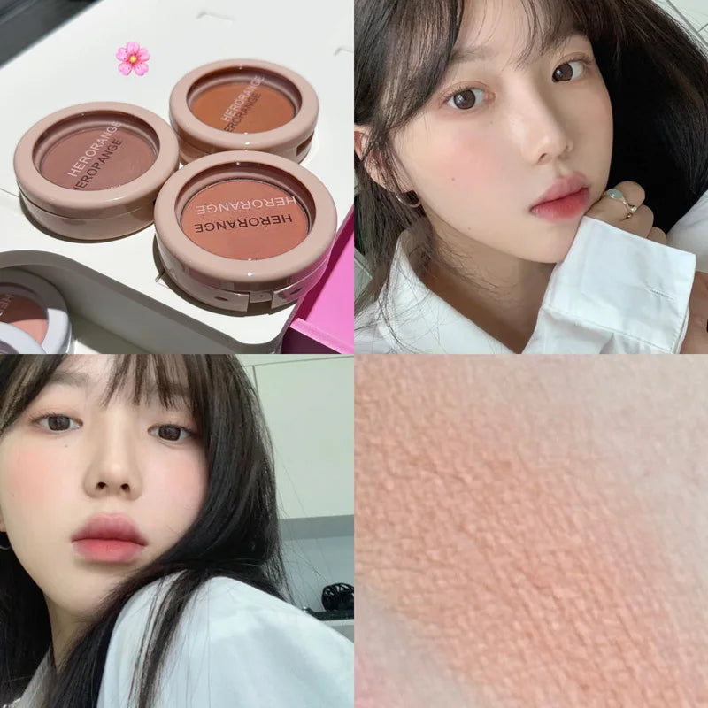 Single Color Blush Silky Texture High Color Rendering No Powder Feeling Low Saturation Long-lasting Natural Matte Blush Cream