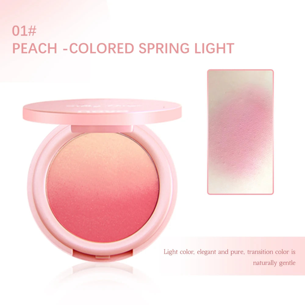 NOVO Sweet Pink Portable Gradual Change Powder Blusher Soft Daily Vitalizing Color for Makeup