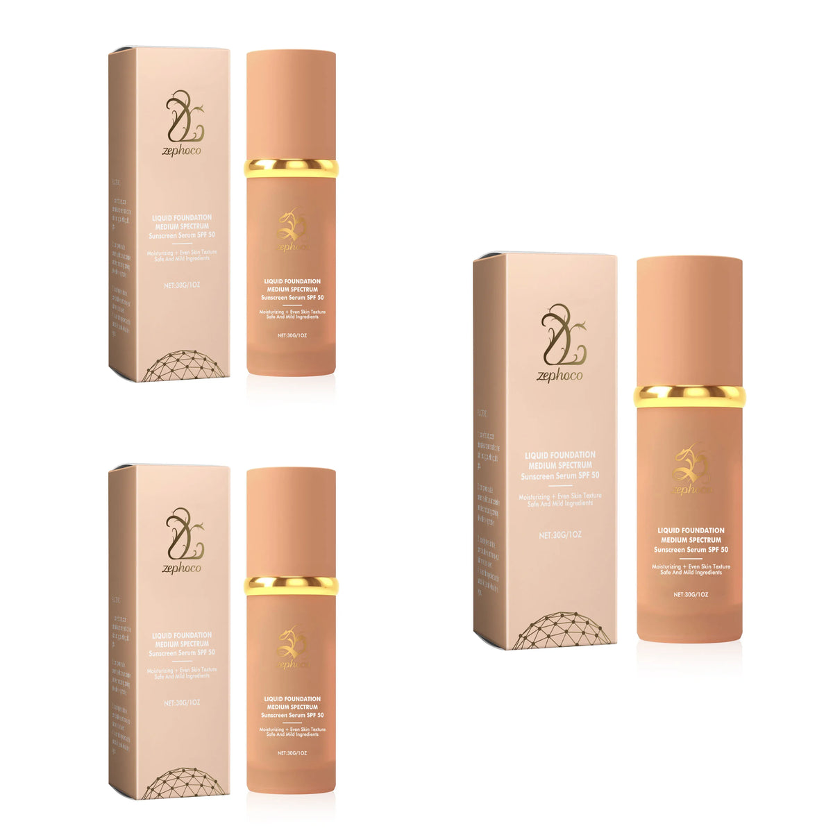 Moisturizing Protective Foundation, Lightweight, Hydrating, Luminous Matte, Clear, Smooth, Long-Lasting, and Doesn't Cake