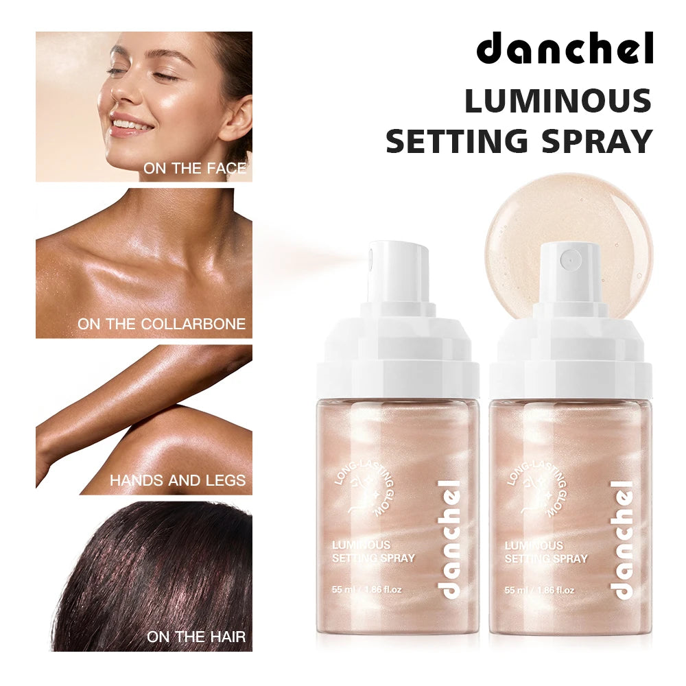 Luminous Setting Spray Long Lasting Locks Makeup Smudge-resistant Non-sticky Quick-drying Luminous Dewy Finish Setting Spray
