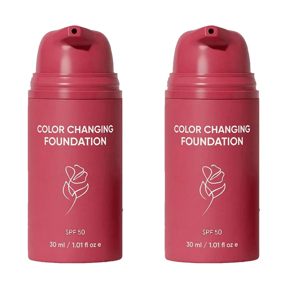 Korean Color Changing Foundation Invisible Pores, Effective Concealer, Natural Fit for Mature Skin SPF 50 Hydrating Base Makeup