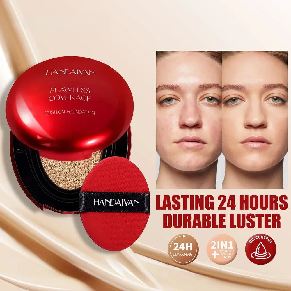 Air Cushion Foundation Light Natural Concealer Red Shell Foundation Natural Brighten Skin Color Long Lasting Makeup Foundation - AliExpress 66
