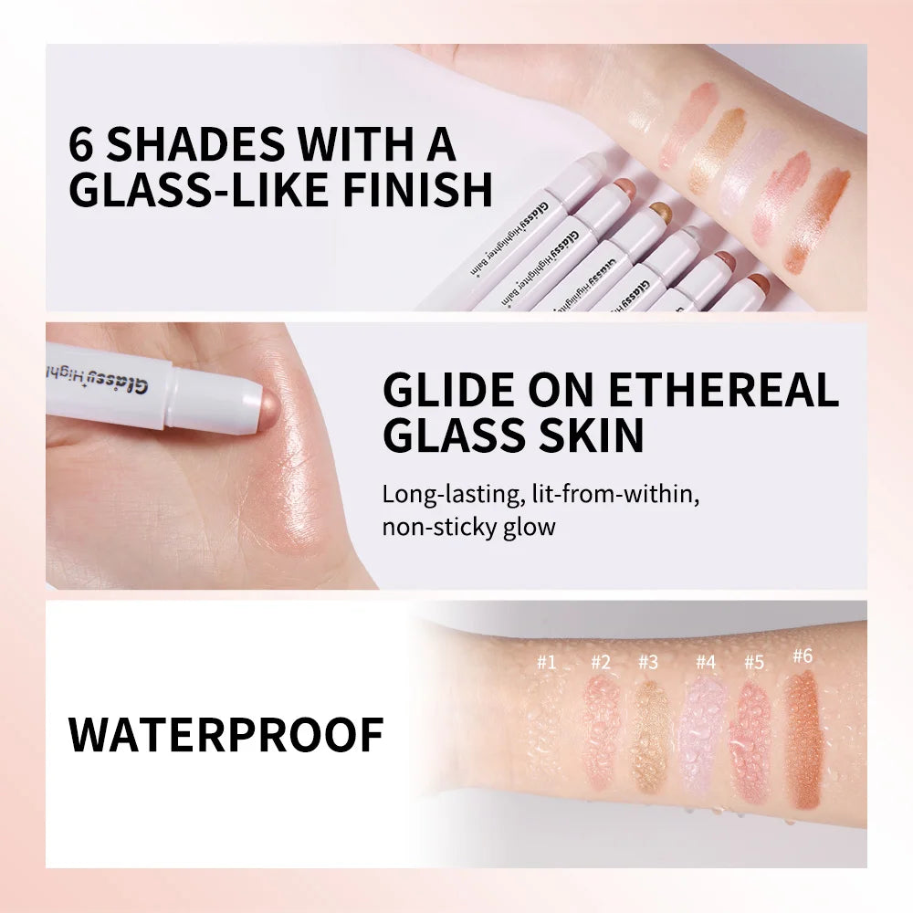 Glassy Highlighter Balm Brighten Complexion Deep Hydration Long Lasting Wear Highlighting Cream Eye Cheek Lip Body Glossy Pen - AliExpress 66