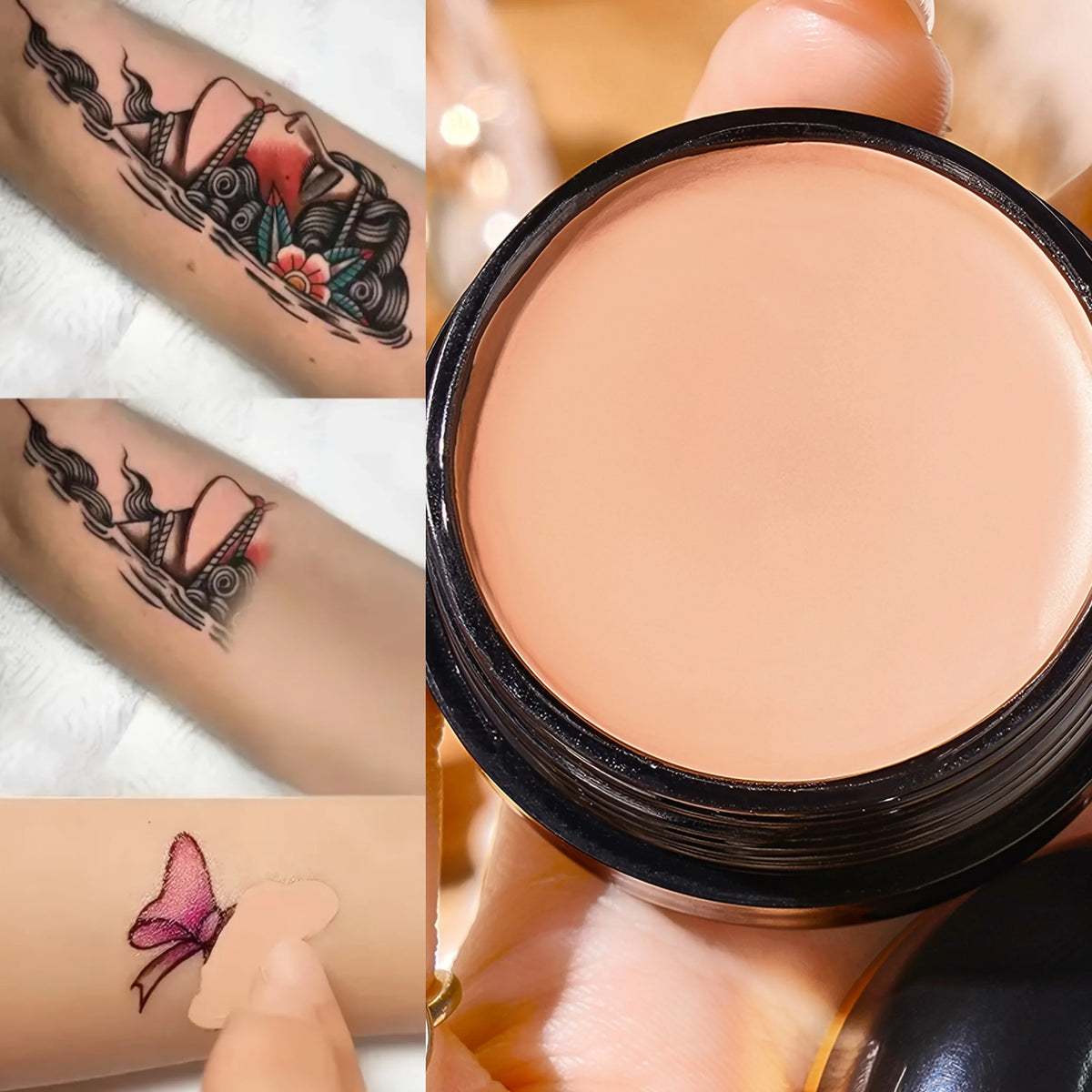 Waterproof Full Coverage Tattoo Concealer Cream Long Lasting Foundation to Cover Tattoos Scars Natural Matte for All Skin Tones