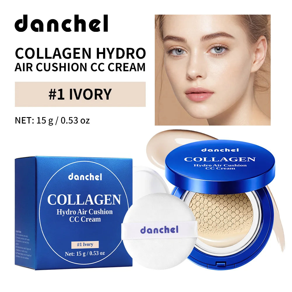 Collagen Air Cushion CC Cream Long-Lasting Hydration Buildable Coverage Foundation Natural Light Brightening Effect Face Makeup - AliExpress 66
