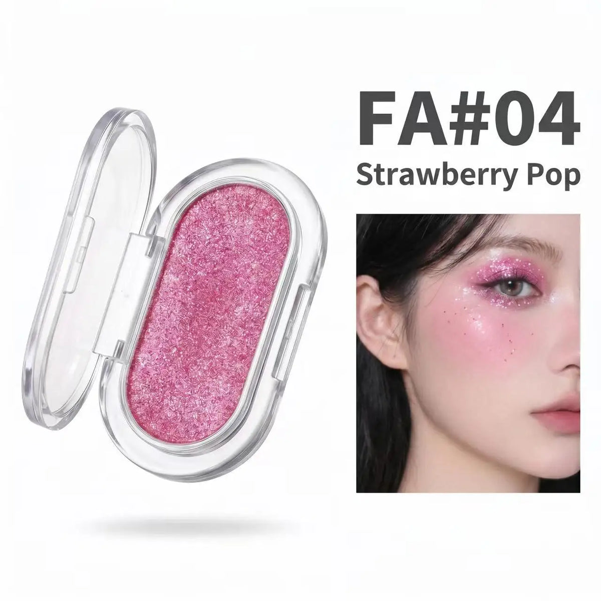 1pc Diamond Highlighter Powder Palette Clear Brighten Face Contour Powder Pink Glitter Eye Makeup High Gloss Eyeshadow Cosmetics