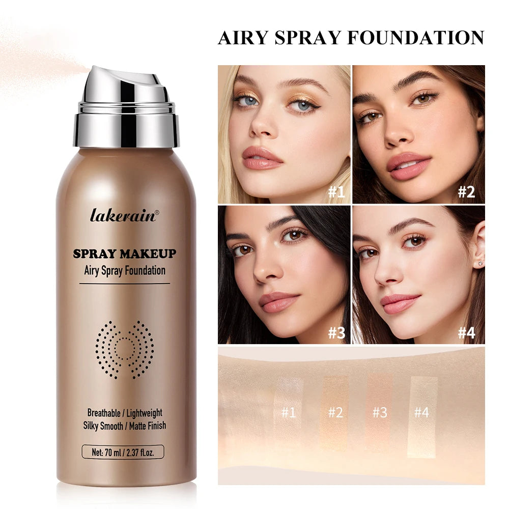 Makeup Natural Lightweight Breathable Foundation Spray Matte Finish Moisturizing Waterproof Long-lasting Women Foundation Spray - AliExpress 66