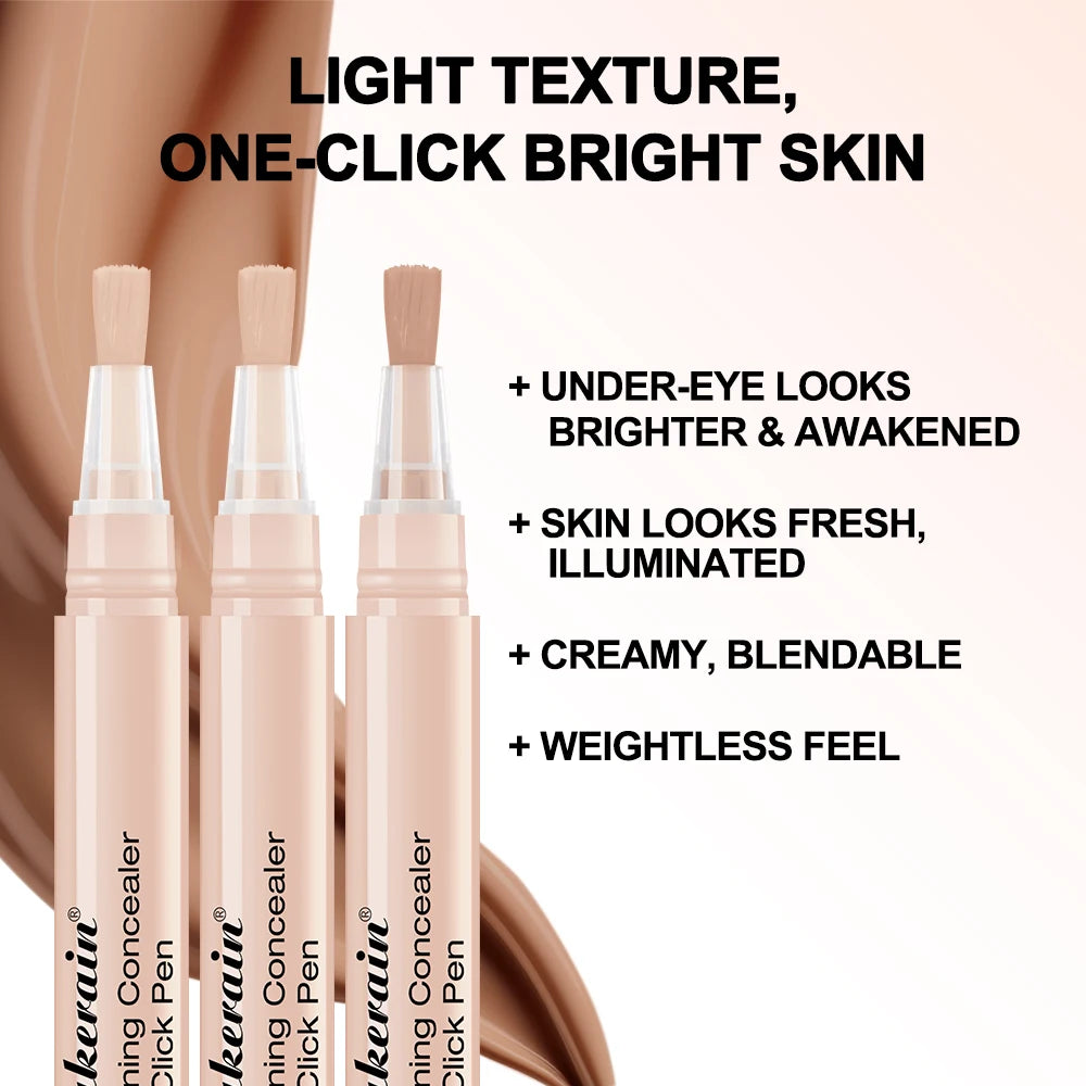 Lakerain Liquid Press Concealer Pen, 3 Shades, Waterproof