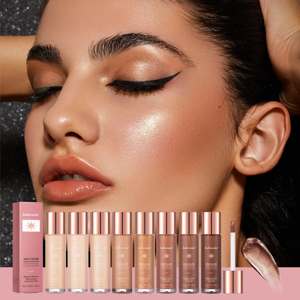 Halo Glow Liquid Filter Liquid Highlighter Face Contouring Pearlescent Makeup Brightener Bronzer Glow Body Face Contour Shimmer - AliExpress 66