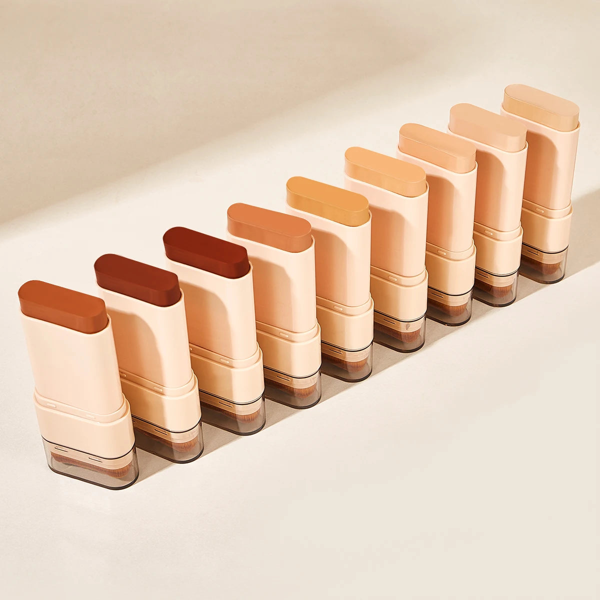 Concealing Foundation Stick Shades With Built-In Brush, Brighten Lightweight and Waterproof Formula Face Contour Stick Makeup