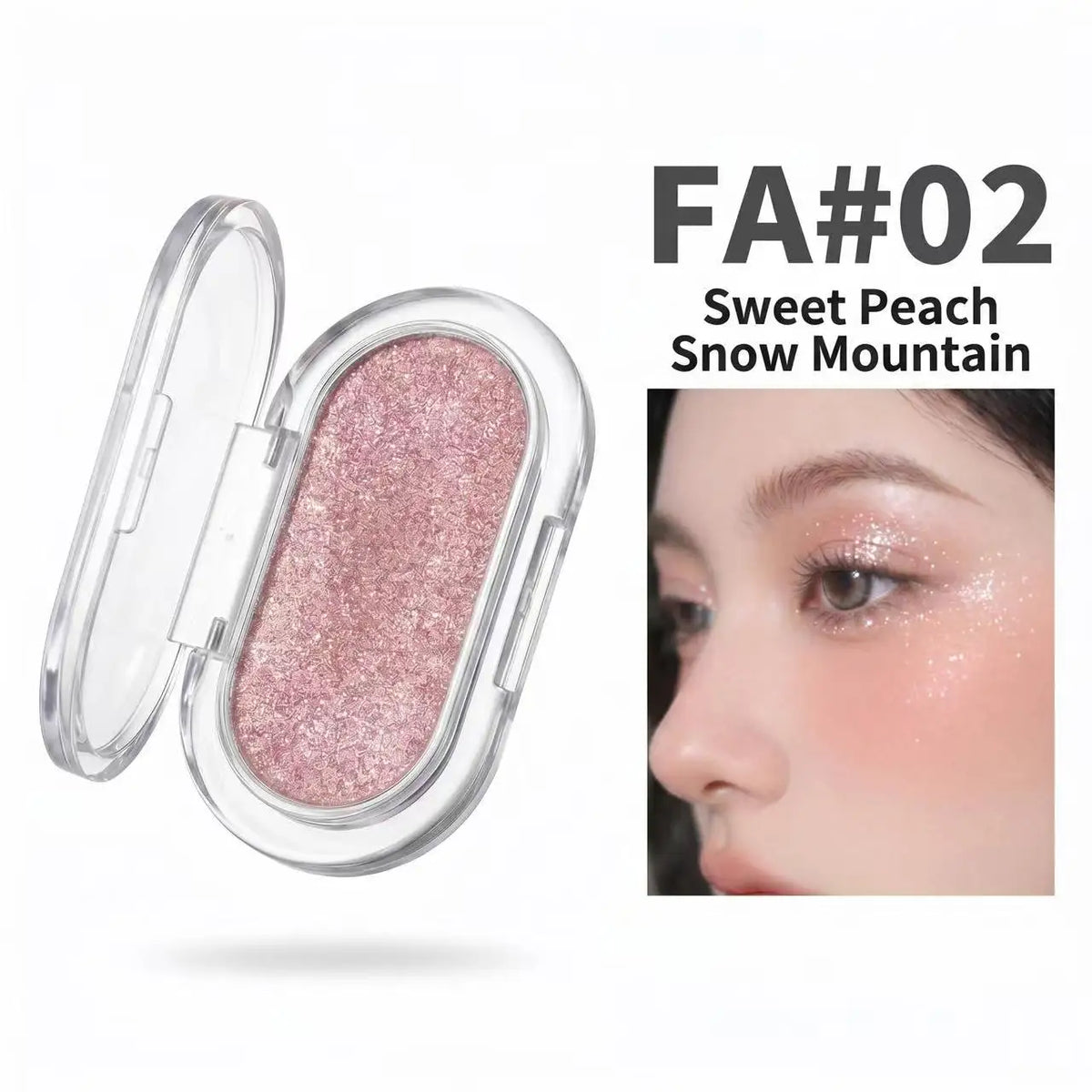 1pc Diamond Highlighter Powder Palette Clear Brighten Face Contour Powder Pink Glitter Eye Makeup High Gloss Eyeshadow Cosmetics