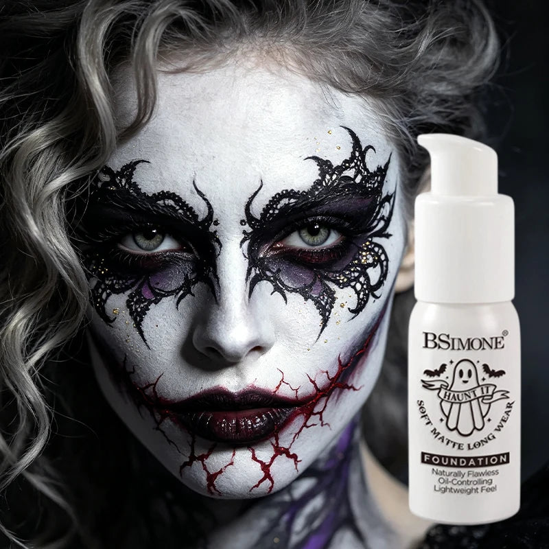 White Liquid Foundation,Full Coverage Creamy Liquid Formula Heavy Duty Coverage for Goth Makeup Cosplay - AliExpress 66