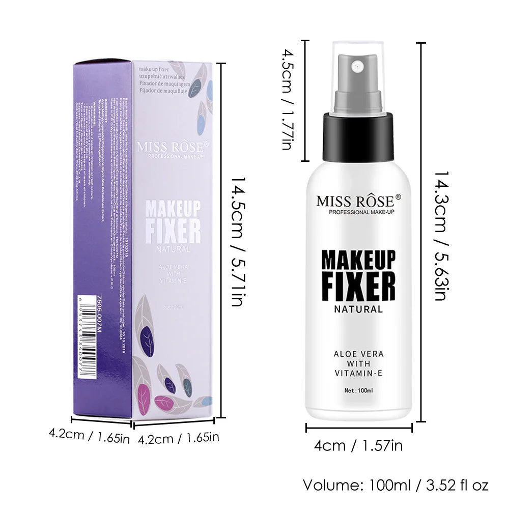 MISS ROSE 100ml Light Hydrating Setting Spray, Clear Makeup Effect, Non-cakey Non-sticky Refreshing Make Up Fixing Spray