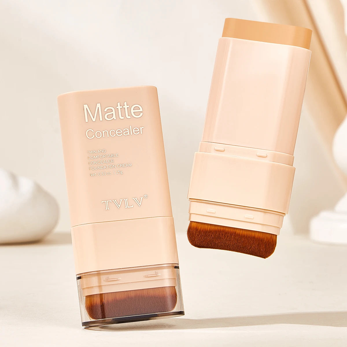 Concealing Foundation Stick Shades With Built-In Brush, Brighten Lightweight and Waterproof Formula Face Contour Stick Makeup