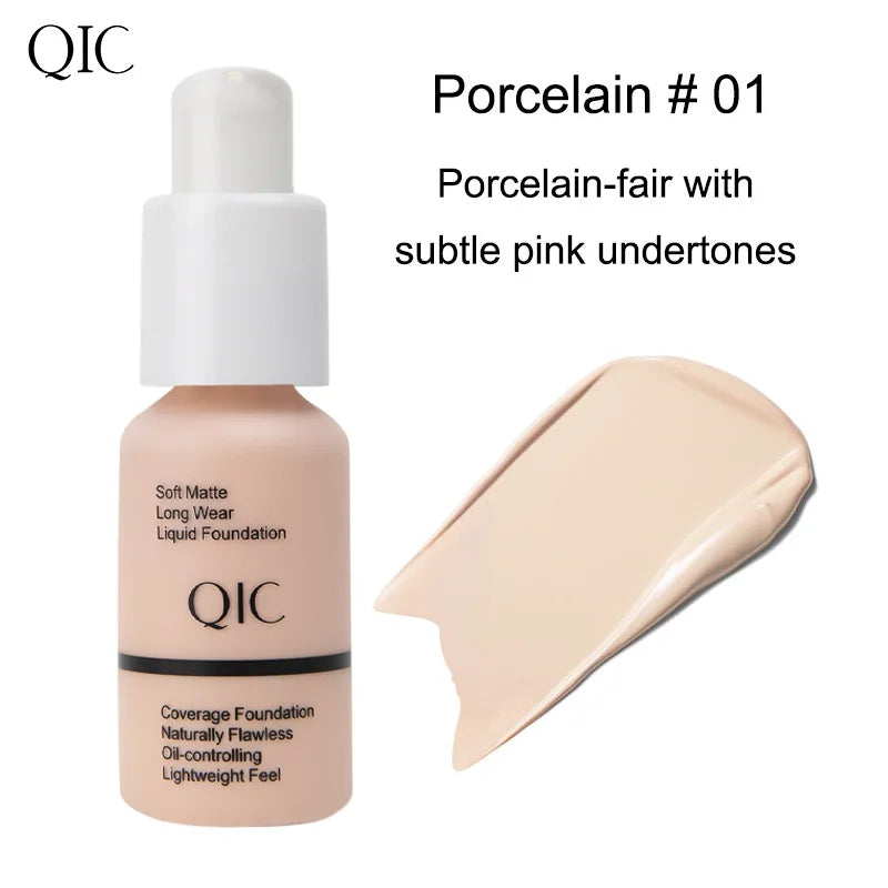 QIC Soft Matte Liquid Foundation 30g Waterproof Oil Control