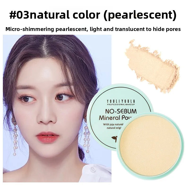 Long Lasting Sweatproof Setting Powder Compact, Oil Control Waterproof Makeup Powder Anti Smudge Face Cosmetic Makeup