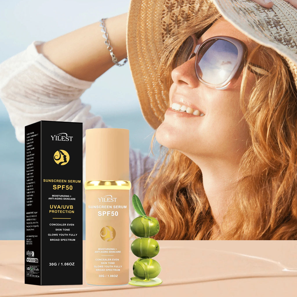 30g YILEST SPF50 Sunscreen Serum, 2?in?1 Makeup & Moisturizer, Light Tinted Foundation for Daily Outdoor Use - AliExpress 66