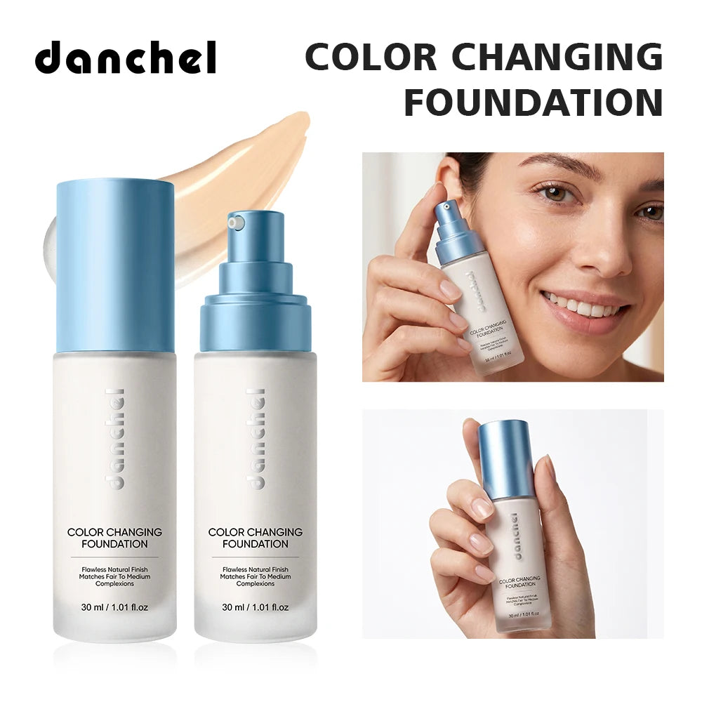 Color Changing Foundation Deep Hydration 12h Hold Makeup Intelligent Adaptation Skin Color Even Skin Tone Foundation Cosmetics