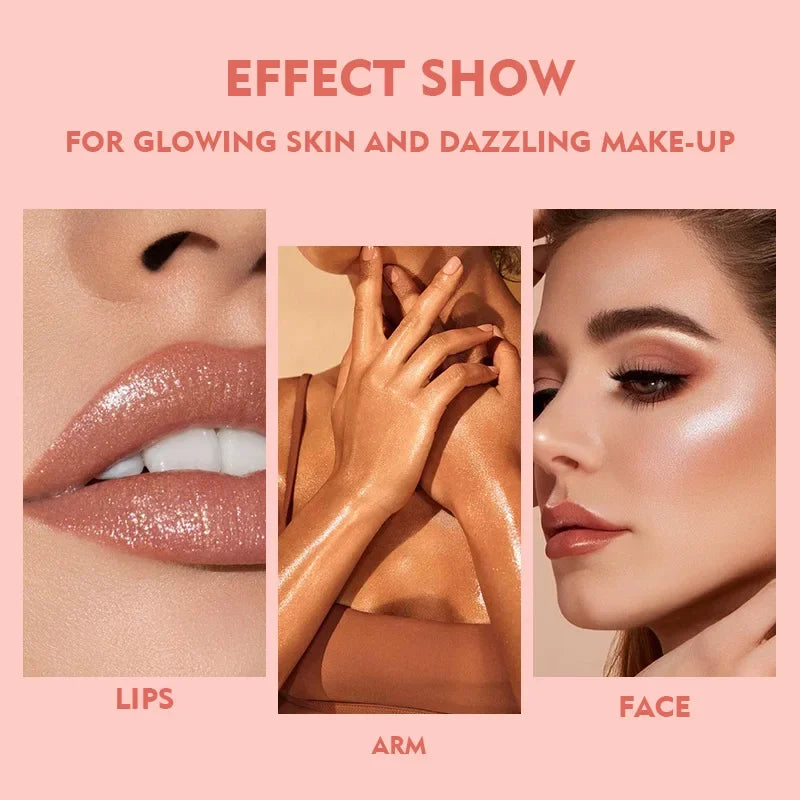 Sparking Skin Dazzling Shimmer Glitter Highlighter Eye Shadow Cream Makeup Gold Face Contour Bronzer Brighten Body High Light - AliExpress 66