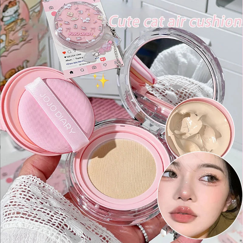 Cute Cat Air Cushion Compact Cream Hydrated High Coverage Foundation Oil Control Concealer BB Cream Korean Makeup Base Cosmetic - AliExpress 66