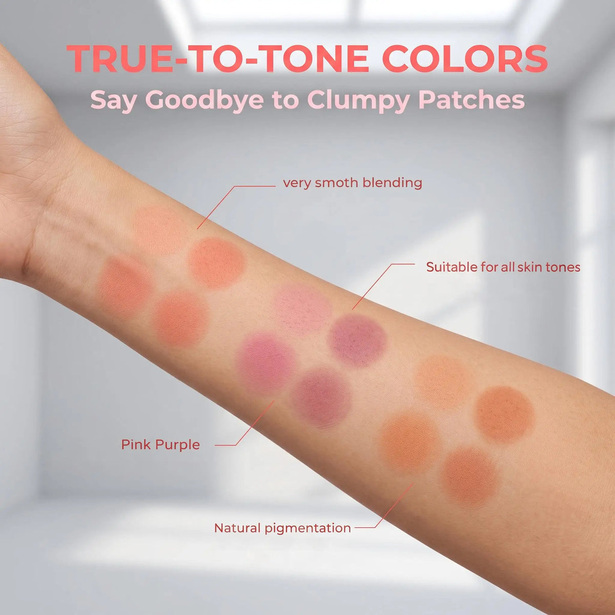 Herorange Sweet Glow 4-Color Blush Palette, Silky Blendable Powder, Multi Shades Buildable Soft Flush Daily Cheek Makeup