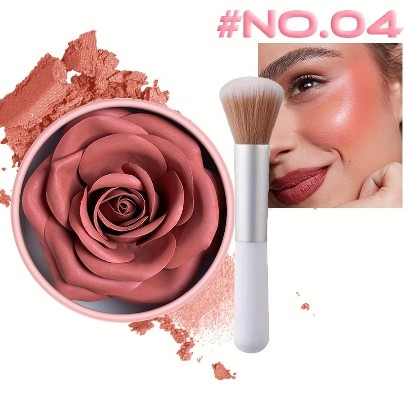 4 Color Rose Petal Blush Makeup Matte Natural Waterproof Highgloss Contour Set Flower Blusher Pigment Face Blush Makeup Cosmetic - AliExpress 66