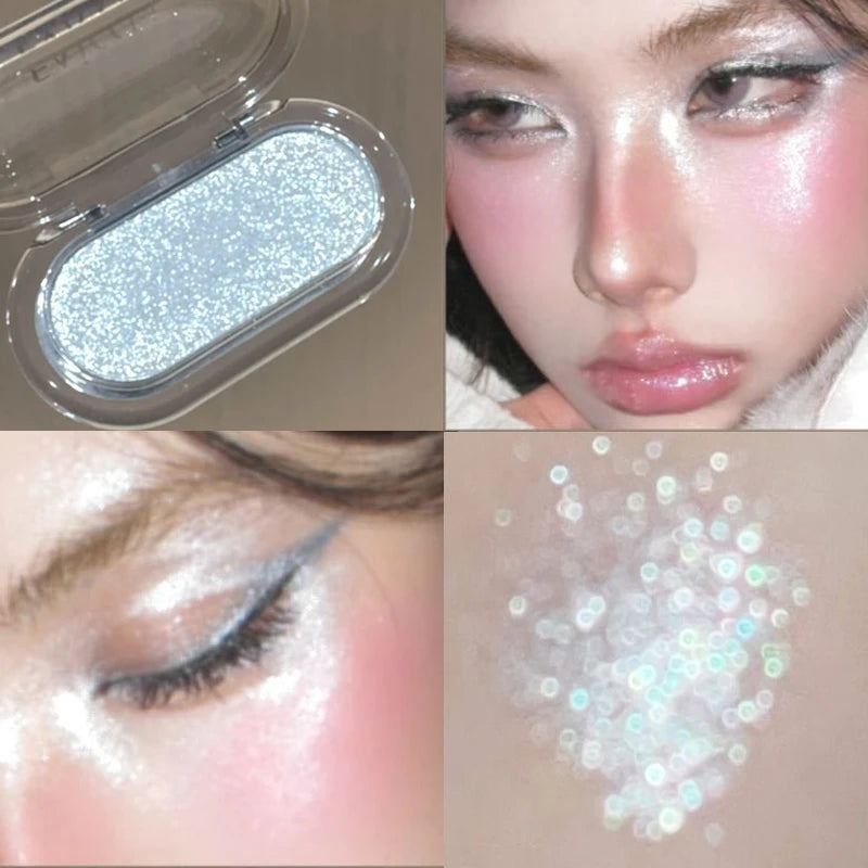 1pc Diamond Highlighter Powder Palette Clear Brighten Face Contour Powder Pink Glitter Eye Makeup High Gloss Eyeshadow Cosmetics