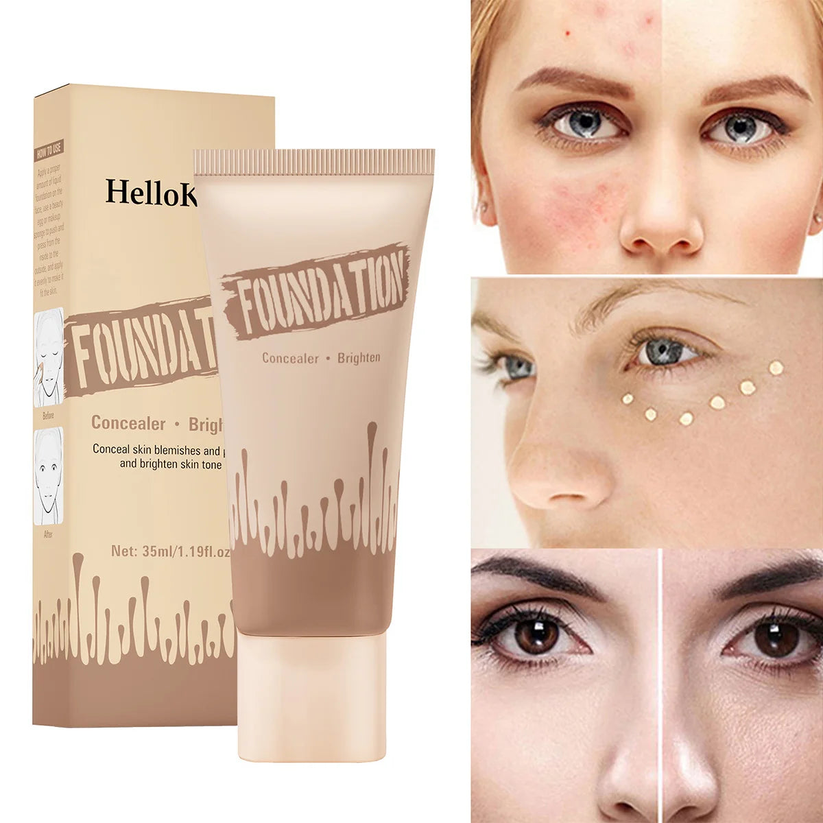 Full Coverage Foundation, Matte Finish Oil-control Liquid Foundation, Covering Blemishes And Dark Spot, Concealer Cream - AliExpress 66