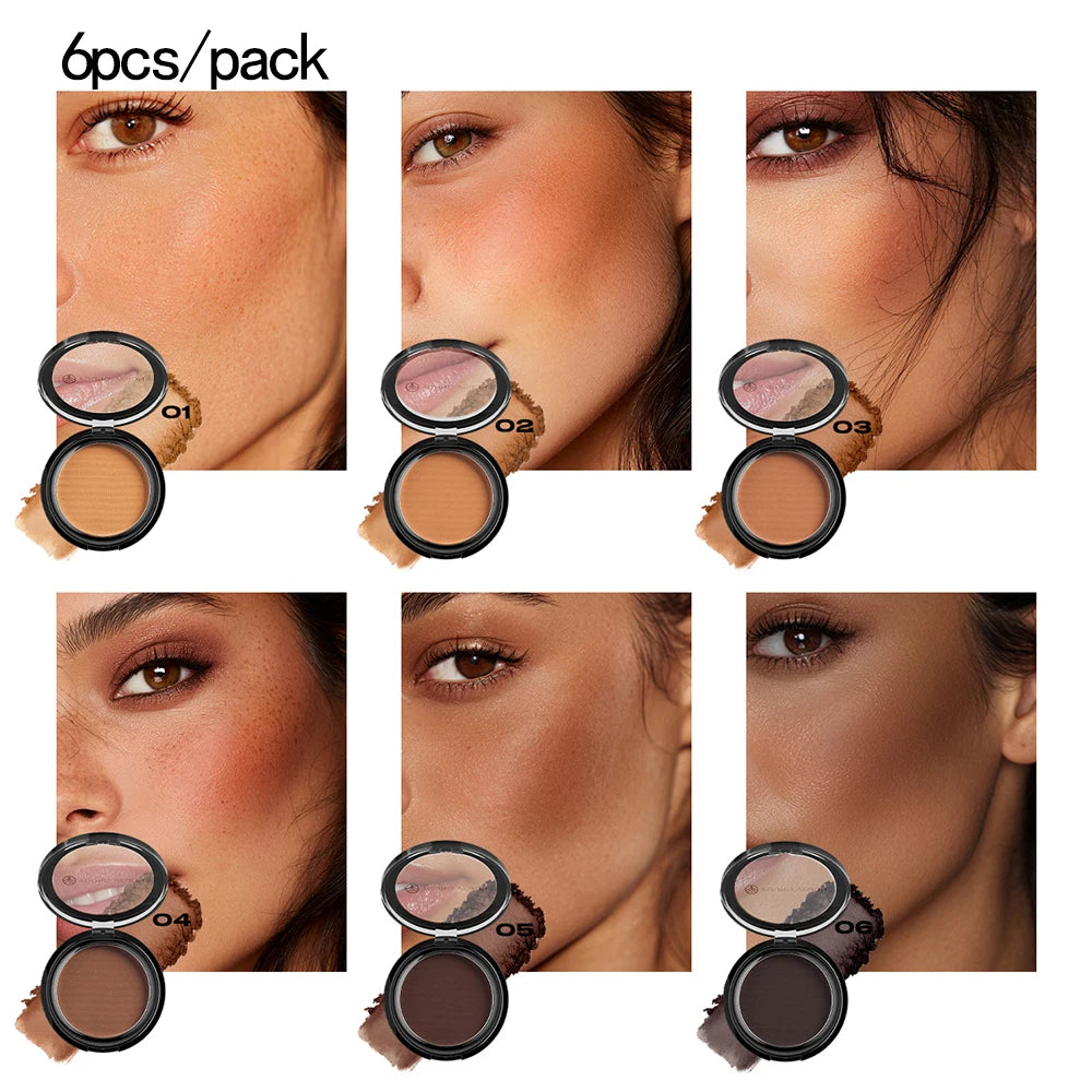 Woman makeup 6-Color Matte Bronze Powder Velvety Smooth Natural Setting Powder Makeup - AliExpress 66