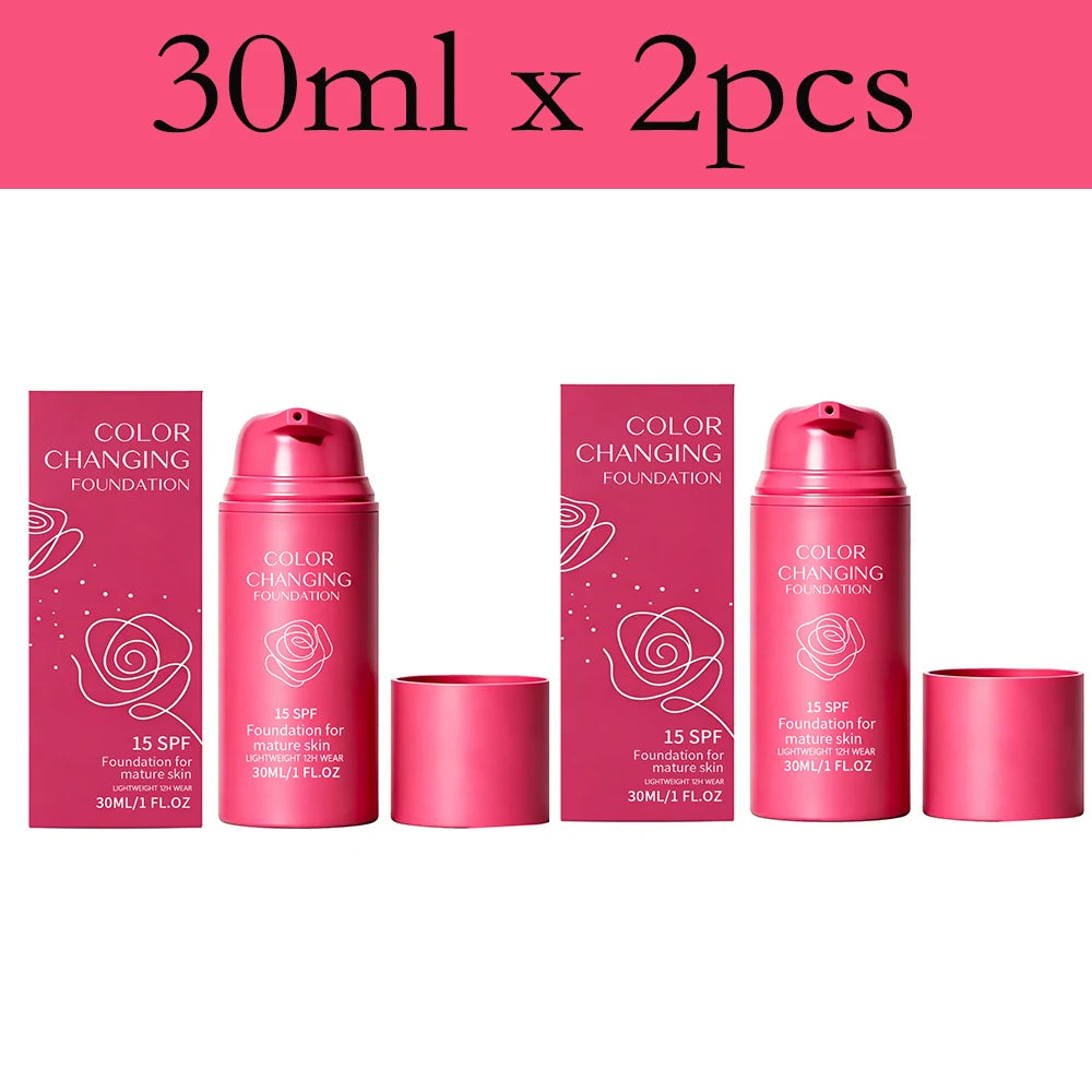 Temperature-Adjusting Foundation - Natural, Lightweight, Hydrating and Seamless Coverage for Daily Portable Use