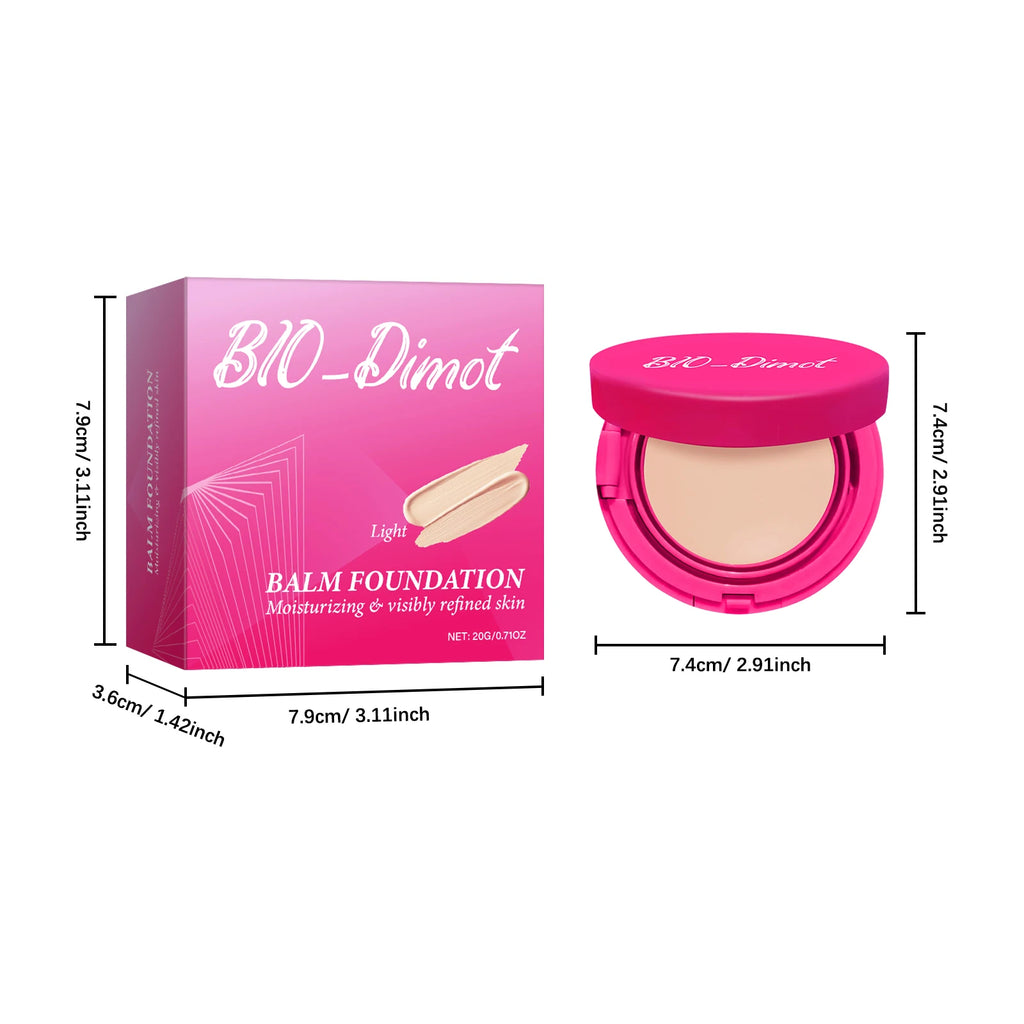Full Coverage Matte Foundation Balm 20g with Puff, Moisturizing Concealer for Flawless Finish, Suitable for All Skin Types - AliExpress 66