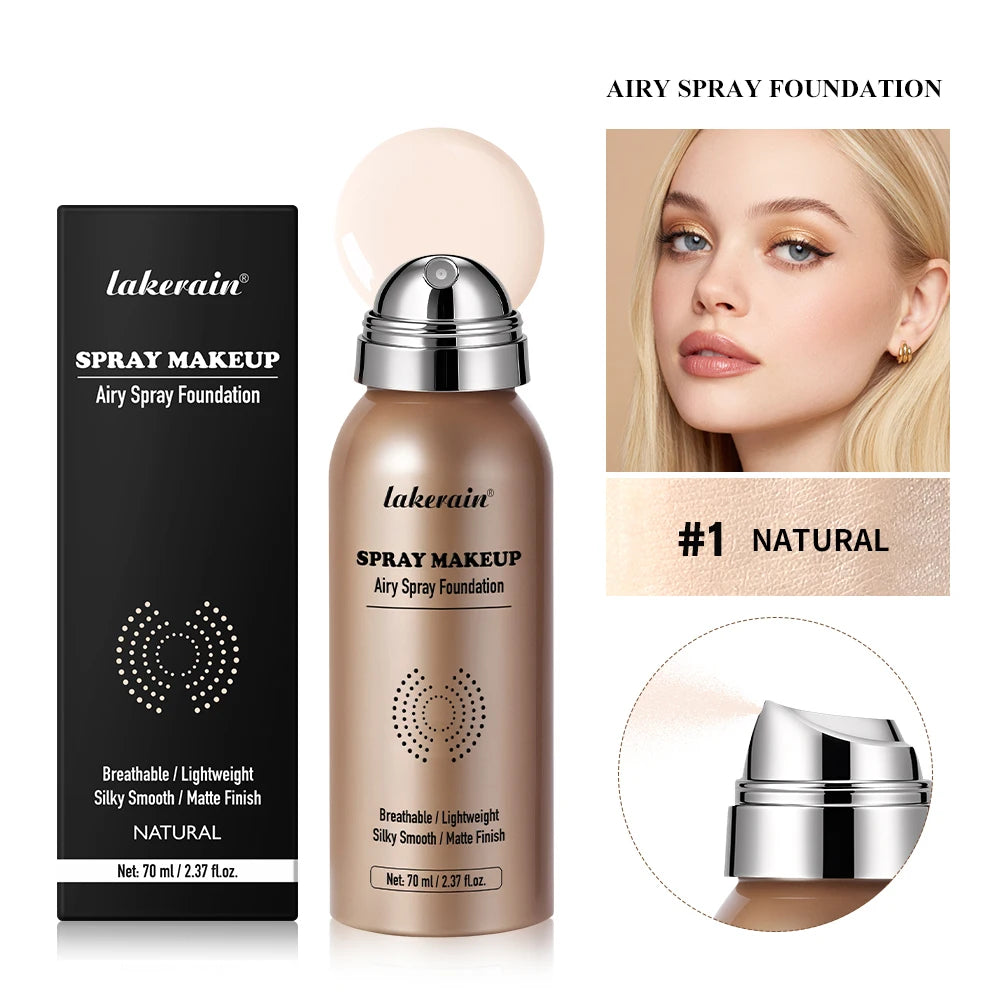 Makeup Natural Lightweight Breathable Foundation Spray Matte Finish Moisturizing Waterproof Long-lasting Women Foundation Spray - AliExpress 66