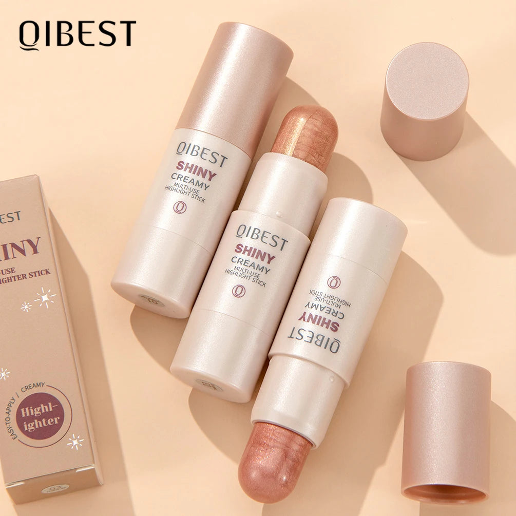 QIBEST 3D Face Brighten Highlighter Bar Makeup Face Contour Bronzer Shimmer Highlighter Stick Concealer Cream Makeup For Women - AliExpress 66