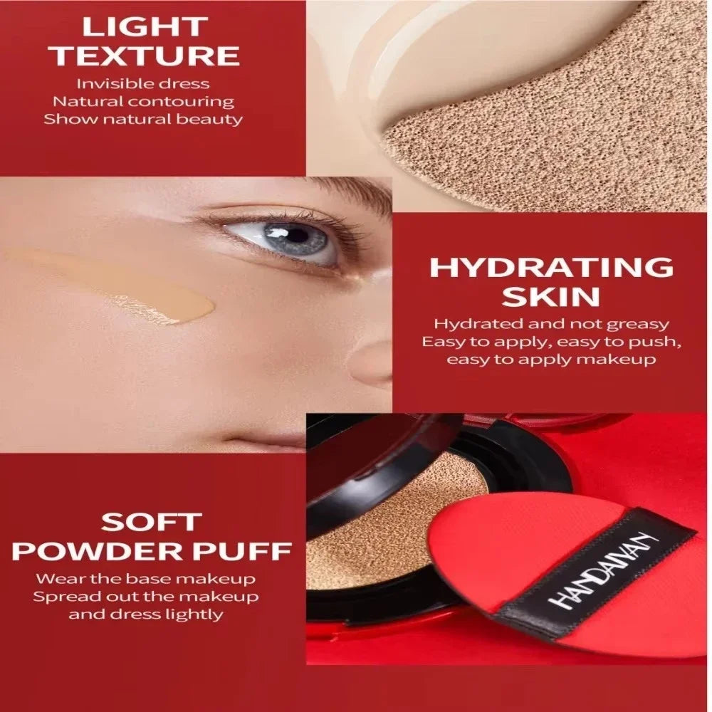 Air Cushion Foundation Light Natural Concealer Red Shell Foundation Natural Brighten Skin Color Long Lasting Makeup Foundation - AliExpress 66
