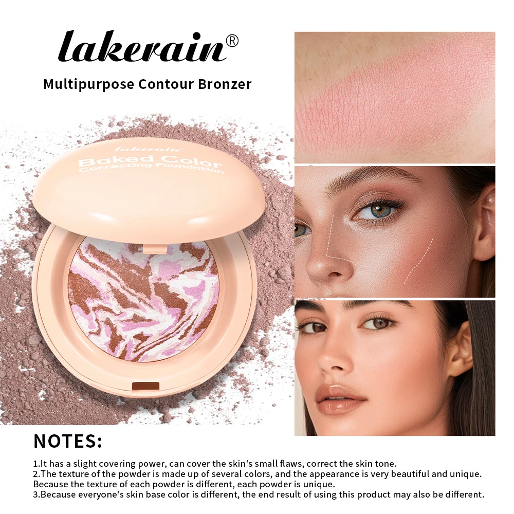 Matte Baked Color Correcting Foundation Bronzer Pressed Powder Compact Long Lasting Oil Control Loose Setting Powder Foundation - AliExpress 66