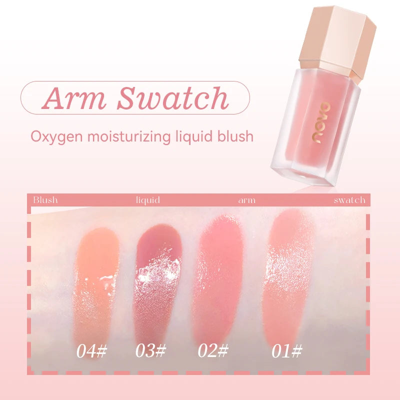 NOVO Oxygen Moisturizing Liquid Powder Blusher Is Smooth and Smooth, Easy To Push Away Daily Life Enhancing Color Makeup